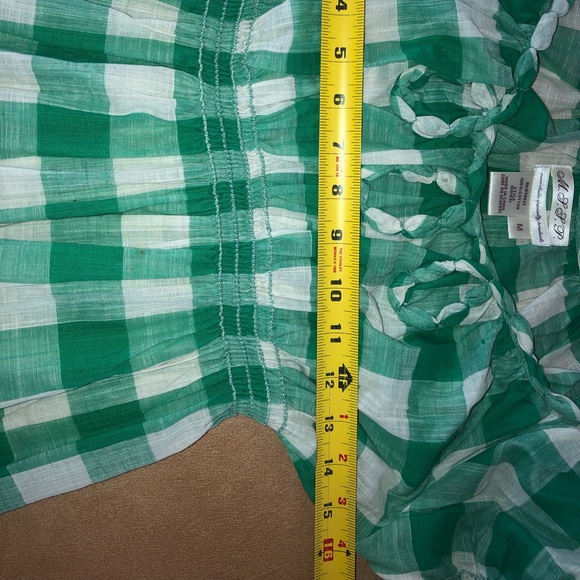 MSSP green/off white gauzy cotton blouse - Picture 4 of 4